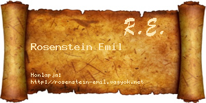 Rosenstein Emil névjegykártya
